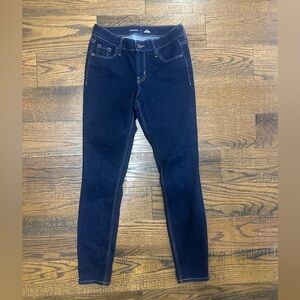 Old Navy Jeans Women's Sz 0 Blue Dark Wash Rockstar Super Skinny Stretch Midrise